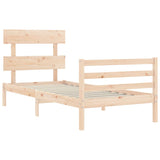 Bed Frame without Mattress Small Single Solid Wood 3195051