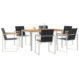 Garden Dining Set 7 pcs Solid Teak Wood and Stainless Steel 3334832