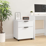 ZNTS Mobile File Cabinet with Wheels White 45x38x54 cm Engineered Wood 811520