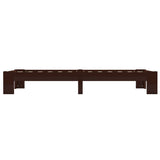 Bed Frame Dark Brown Solid Pine Wood, Plywood Slats Single 283298