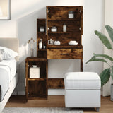 Dressing Table with Cabinet Smoked Oak 80x35x132 cm 848238