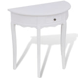 Console Table with Drawer Half-round White 241530