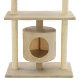 170514 Cat Tree with Sisal Scratching Posts 95 cm Beige