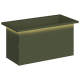 Garden Planter with LED Olive Green 30 x 60 x 30 cm Steel 8008090