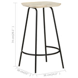 Bar Stools 4 pcs Solid Mango Wood 320648