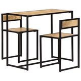 3 Piece Dining Set Solid Mango Wood 247583