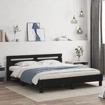 ZNTS Bed Frame with LED without Mattress Black 180x200 cm Super King 3207526