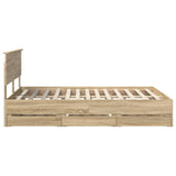 Bed Frame with Drawer Sonoma Oak 140 x 200 cm Engineer Wood 3407986