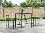 Garden Bar Set Black Poly Rattan Medium Tough Garden Bar Set 3187690