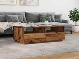 Coffee Table with LED Lights Old Wood 90x49x40 cm 857710