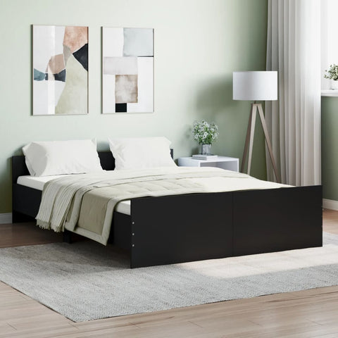 ZNTS Bed Frame without Mattress Black 140x190 cm 3203783