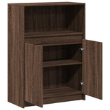Sideboard with LED Brown Oak 72x34x100 cm Engineered Wood 852165