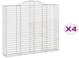 Arched Gabion Baskets 4 pcs 200x30x220/240 cm Galvanised Iron 3146238