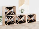 Wine Rack 4 pcs Natural 62 x 25 x 62 cm Solid Pine Wood 893316