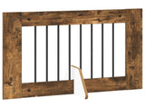 Dog Gate with Stands 4 pcs Smoked Oak 80 x 60 cm 892135