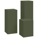Plant Stand 3 pcs Olive green Steel 865830