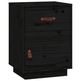 Bedside Cabinets 2 pcs Black 40x34x55 cm Solid Wood Pine 818314