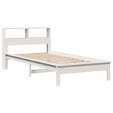 Bookcase Bed without Mattress White 90x190 cm Single Solid Wood Pine 855733