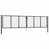 Mesh Garden Gate Galvanised Steel 400x100 cm Grey 145777