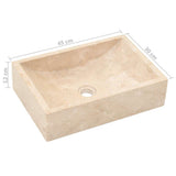 Bathroom Vanity Cabinet Solid Teak with Sink Marble Cream 3058160