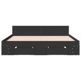 Bed Frame with Drawers without Mattress Black 160x200 cm 3280735