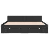 Bed Frame with Drawers without Mattress Black 150x200 cm King Size 3280742