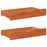 Daybed with Headboard 3 pcs Wax Brown Solid Pine Wood 3422729