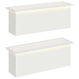 Garden Planter with LED 2 pcs White 30 x 100 x 30 cm Steel 8008115