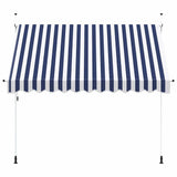 43222 Manual Retractable Awning 300 cm Blue and White Stripes