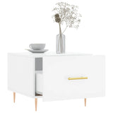 Coffee Tables 2pcs High Gloss White 50x50x40 cm Engineered Wood 829369