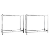 2-Layer Tire Racks 2 pcs Silver 110x40x110 cm Steel 152892