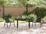 Garden Dining Set 3 pcs Black Powder-Coated Steel 3379380