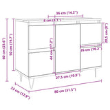 Bathroom Cabinet Sonoma Oak 80x33x60 cm Engineered Wood 849683