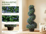 Artificial Lavender Topiary Tree Set of 2, UV Resistant Fake Plants in Pot for Indoor Outdoor Decor, T3398P551661