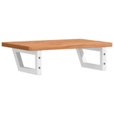 Basin Shelf Wall Mounted Steel and Solid Wood Beech 3302370
