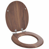 Soft-Close Toilet Seat 2 pcs Brown 44 x 38 cm MDF board 3414531