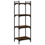 Bookcase 4-Tier Smoked Oak 40x30x120 cm Engineered Wood 837634