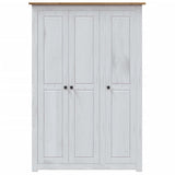 3-Door Wardrobe White 118x50x171.5 cm Pine Panama Range 282663