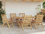 Garden Dining Set 7 pcs Brown Solid Teak Wood 3356879