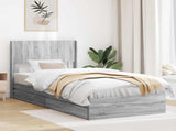 Bed Frame with Storage and Headboard Grey Sonoma 90 x 190 cm 3414424
