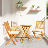 Folding Chair 2 pcs White 49 x 57.5 x 92cm Solid Acacia wood 42000953
