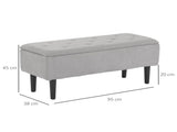 47L Storage Ottoman, End of Bed Bench with Wooden Legs, Fabric Footstool for Living Room, Bedroom, T3398P329445