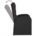 Reclining Garden Chairs with Cushions 2 pcs Black Poly Rattan 319545