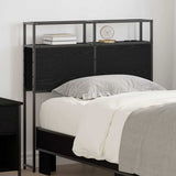 Storage Headboard with Shelf Black oak 80 cm Engineered wood 859725