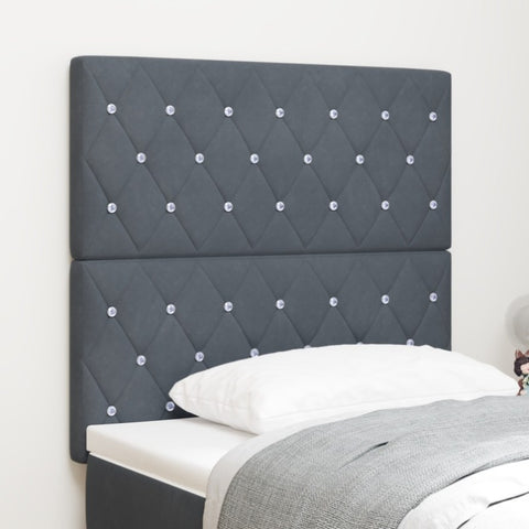 ZNTS LED Headboard Dark Grey 90 cm Velvet 3338349