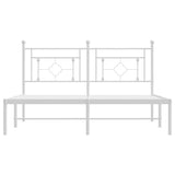 Metal Bed Frame without Mattress with Headboard White 160x200cm 374391
