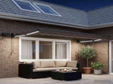 Manual Retractable Awning with LEDs Taupe 3425633
