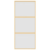 Sliding Door Gold 90x205 cm Frosted ESG Glass and Aluminium 155152