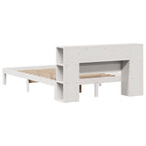 Bookcase Bed without Mattress White 150x200 cm King Size Solid Wood Pine 3322518