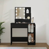 Dressing Table with LED Black 86.5x35x136 cm 808811
